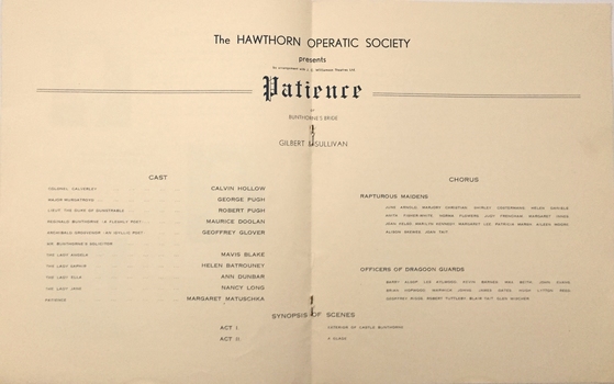 'Patience' by Gilbert & Sullivan