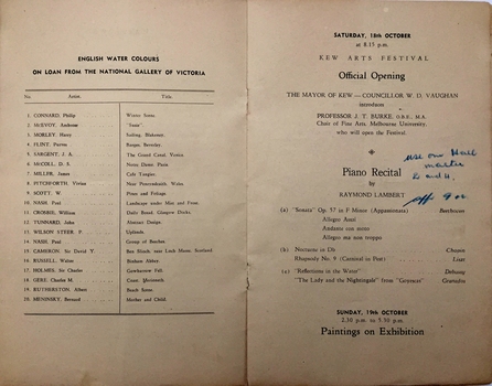 Kew Arts Festival 1947 Souvenir Programme