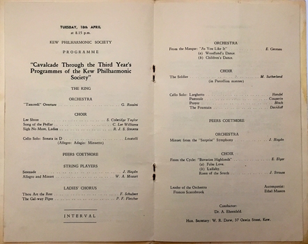 Kew Arts Festival 1950 Souvenir Programme