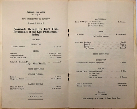 Kew Arts Festival 1950 Souvenir Programme