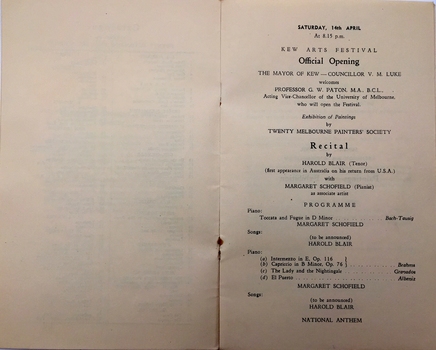 Kew Arts Festival 1951 Souvenir Programme