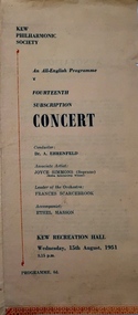 Fourteenth Subscription Concert / Kew Philharmonic Society