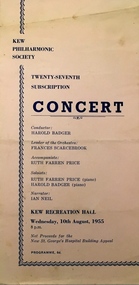 Twenty-Seventh Subscription Concert / Kew Philharmonic Society