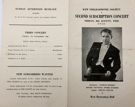 Second Subscription Concert / Kew Philharmonic Society
