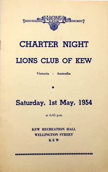 Charter Night: Lions Club of Kew