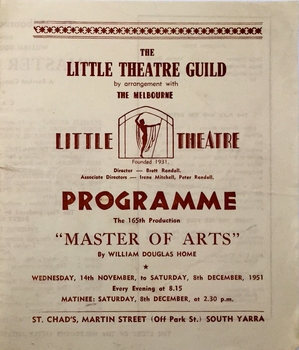Master of Arts / by William Douglas Home