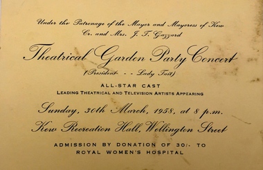 Theatrical Garden Party Concert, Kew Recreation Hall, 1958