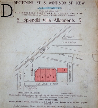 5 Splendid vVlla Allotments,: Segtoune St. & Windsor St., Kew