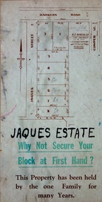 Plan - Subdivision Plan, Jaques Estate, 1927