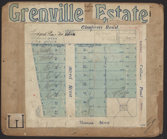 Map - Subdivision Plan, Grenville Estate, 1922