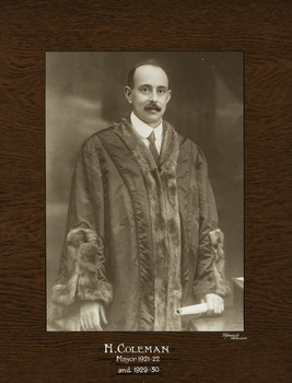 H. Coleman, Mayor [of Kew] 1921-22 and 1929-30