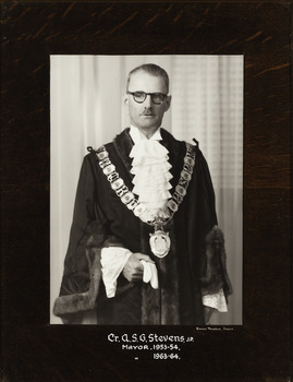 Cr. A.S.G. Stevens J.P., Mayor [of Kew] 1953-4, 1963-4
