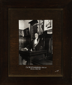 Cr. W.A. Comeadow O.B.E., J.P., Mayor [of Kew] 1956-1957