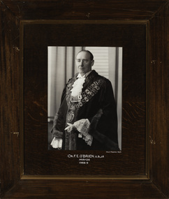 Cr. F. E. O’Brien LL.B., J.P., Mayor [of Kew] 1958-9