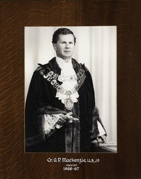 Cr. G. P. Mackenzie LL.B., J.P., Mayor [of Kew] 1966-67