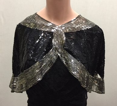 Black and Silver Sequin Capelet, 1930s