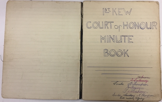 1st Kew Scouts Court of Honour Minute Book, 1953-6