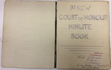 1st Kew Scouts Court of Honour Minute Book, 1953-6