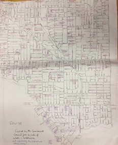 Plan, Gwen McWilliam, Annotated Plan of City of Boroondara, c.1995