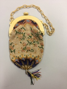 Glass Bead, Bakelite and Silk Reticule, 1930s