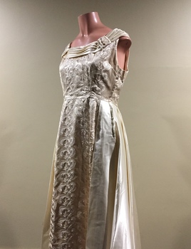 Cream Satin Evening Dress, 1950s