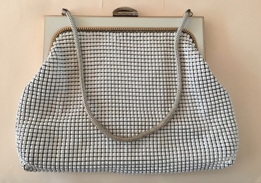 White Enamel & Brass Handbag