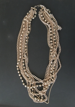 Multi-strand Gilt Metal Necklace