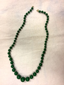 Jewellery, Necklace, Green Plastic Beads, 1950s