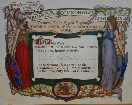 Invitation to meet their Royal Highnesses, the Duke and Duchess of Cornwall & York, 9 May 1901