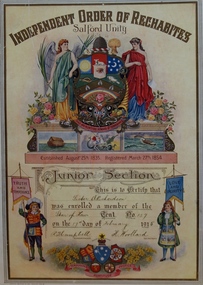 Membership Certificate the Star of Kew Tent, 1915