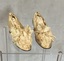 Pair of leather soled silk wedding shoes