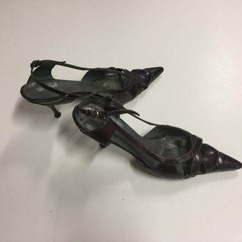 Pair of Women's Black Leather Stilettos