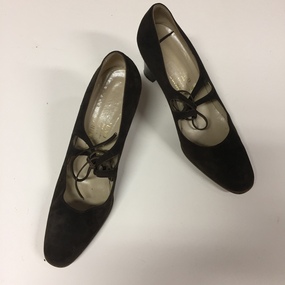 Pair of Women's Black Suede Court Shoes