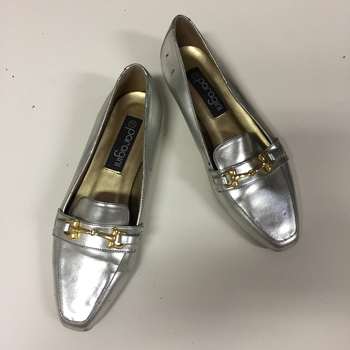 Pair of Women's Silver Leather Shoes by Paragini