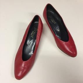 Pair of Red Leather Court Shoes by Footrest, Australia 