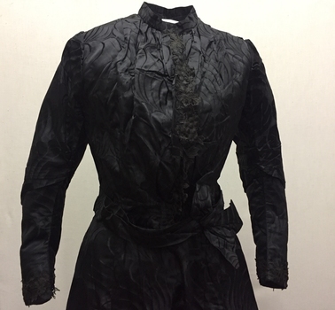 Two Piece Black Silk Damask Dress