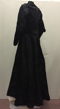 Two Piece Black Silk Damask Dress