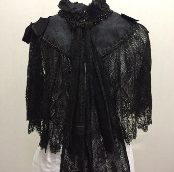 Women's Black Silk, Lace and Jet Cape, 1895-1900