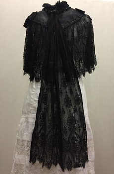 Women's Black Silk, Lace and Jet Cape, 1895-1900