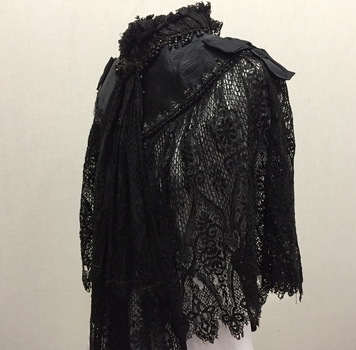 Women's Black Silk, Lace and Jet Cape, 1895-1900