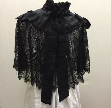 Women's Black Silk, Lace and Jet Cape, 1895-1900