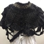 Elaborate Black Silk Taffeta and Guipure Lace Pelerine, 1895-1901