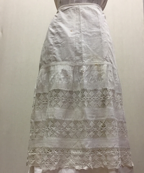 White Cotton & Lace Petticoat, 1870-1880