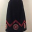 Black, Red and Beige Suede Skirt