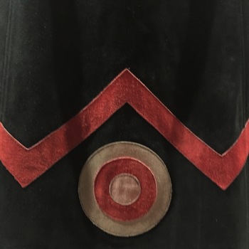Black, Red and Beige Suede Skirt