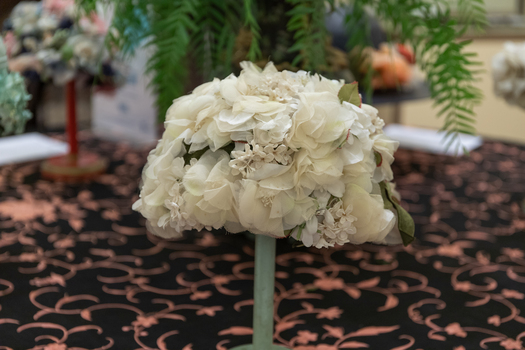 Silk & Velvet on Net Floral Hat