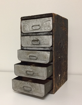 Toolbox constructed from recycled materials