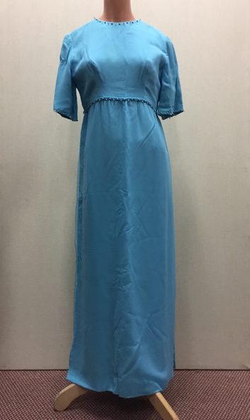 Clothing - Blue silk evening dress, Oggi, 1967