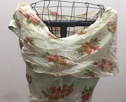 Floral Crepe Georgette Summer Dress, 1930s