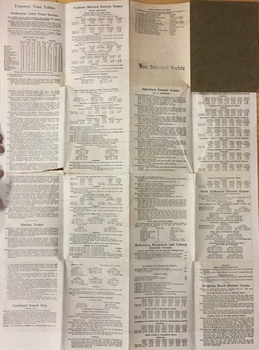 Railway and Tramway Map of Melbourne and Suburbs With Tram Timetables